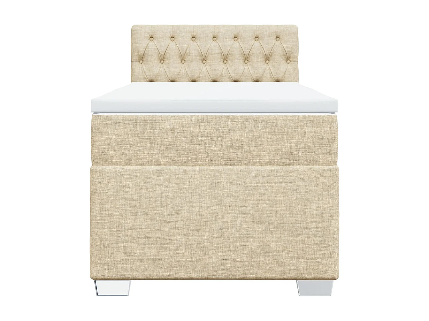Boxspringbett mit Matratze Creme 80x200 cm Stoff