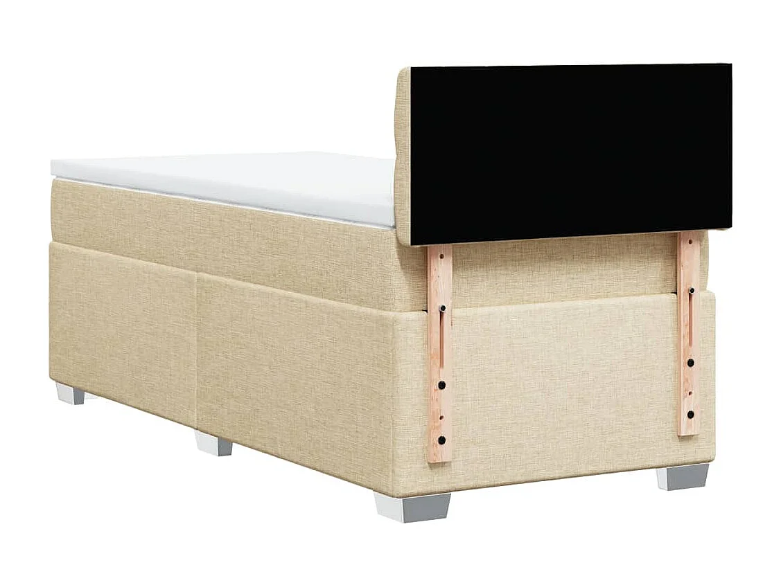 Boxspringbett mit Matratze Creme 80x200 cm Stoff