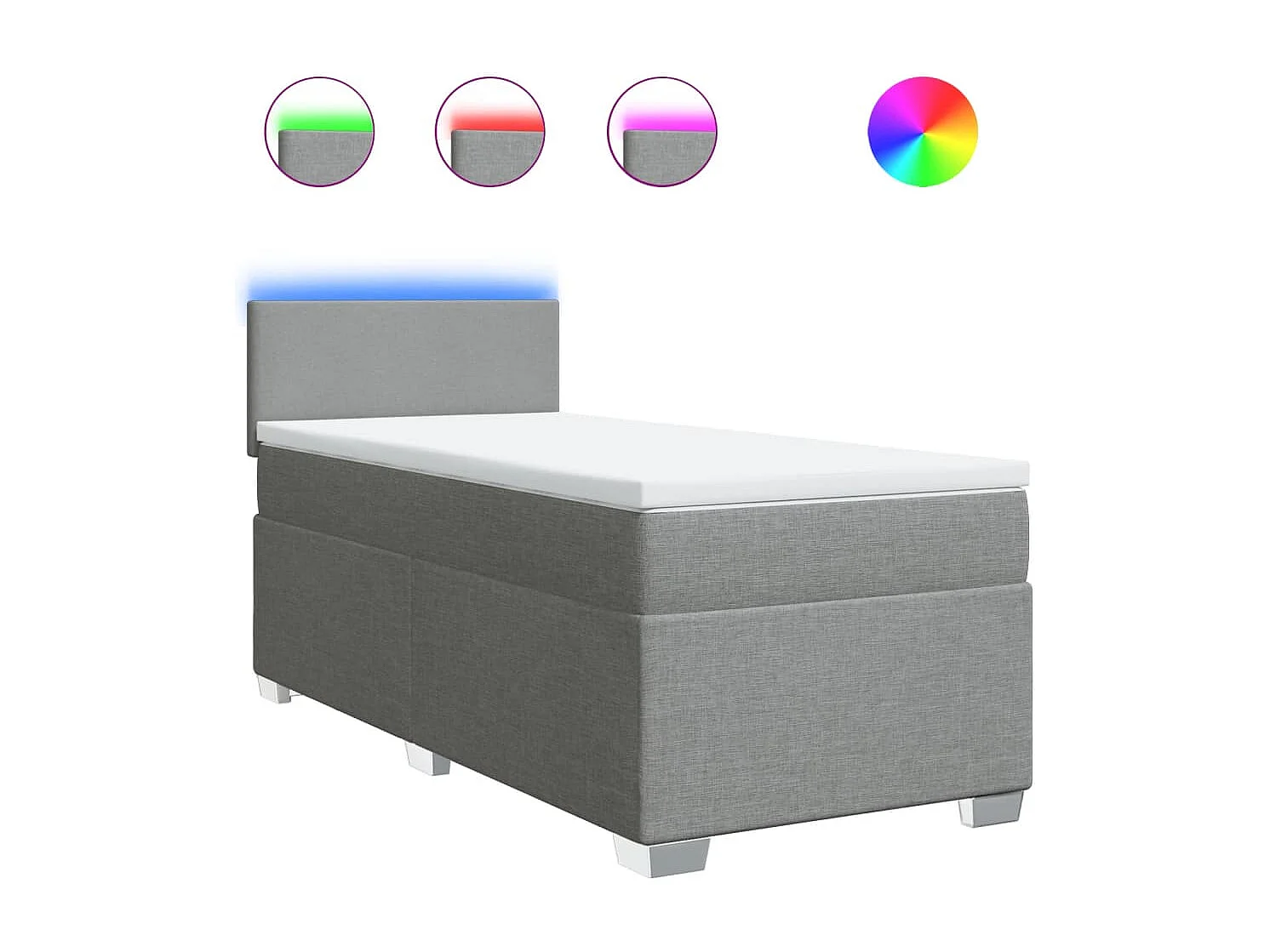 Boxspring met matras stof lichtgrijs 80x200 cm