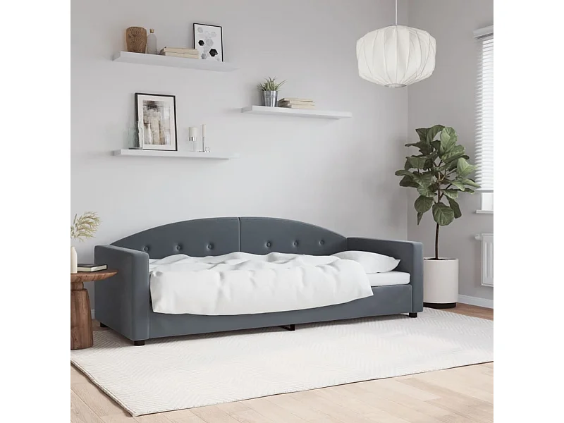 Letto da Giorno Grigio Scuro 80x200 cm in Velluto