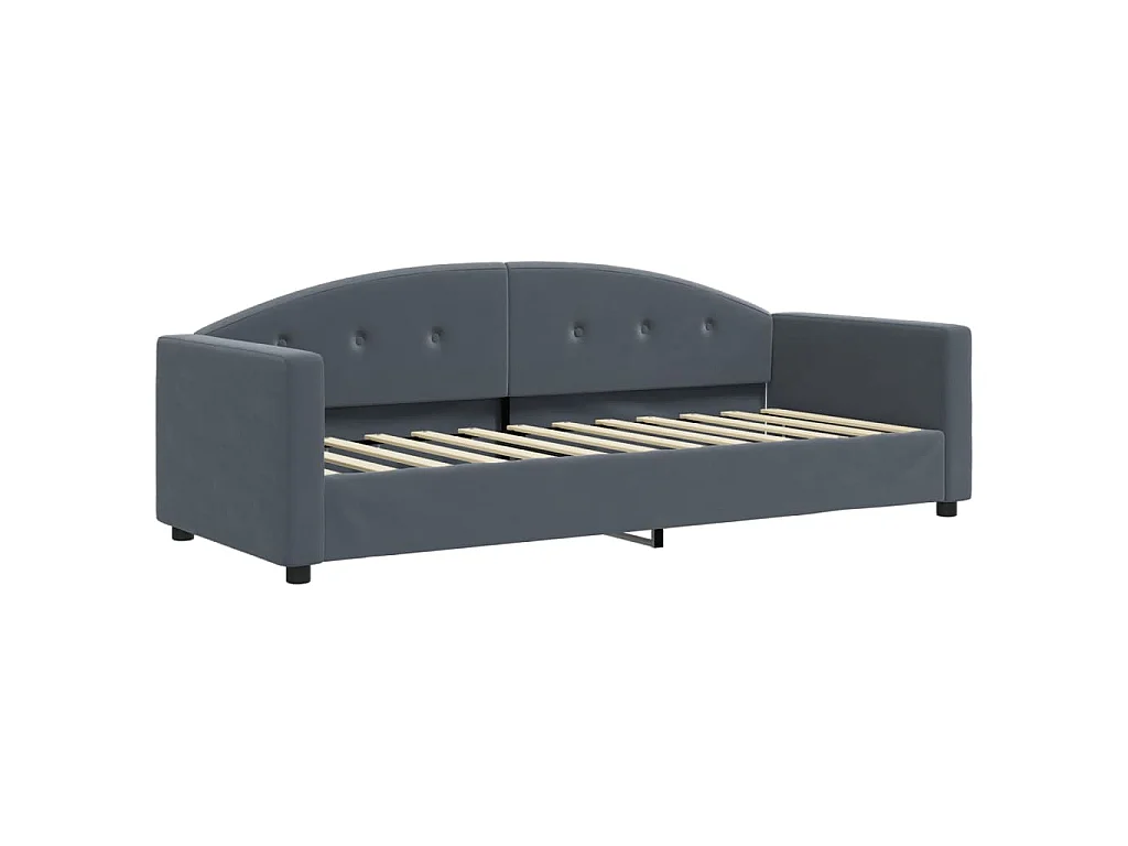 Lit de repos gris foncé 80x200 cm velours