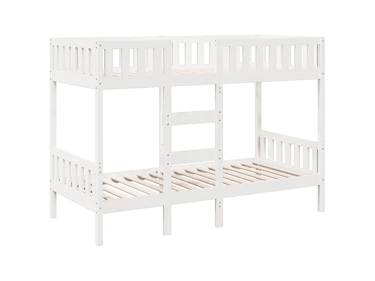 Lit superposé Blanc 75x190 cm Bois de pin massif