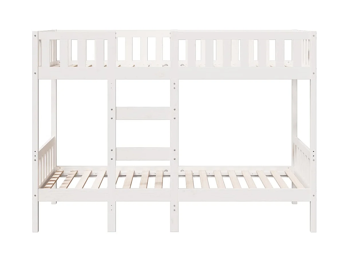 Lit superposé Blanc 75x190 cm Bois de pin massif