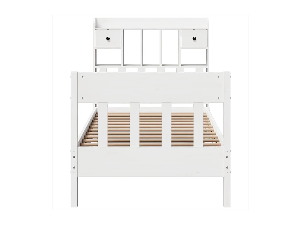 Cadre de lit sans matelas blanc 75x190 cm bois de pin massif