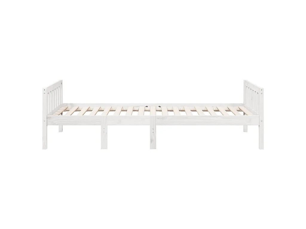 Lit pour enfants sans matelas blanc 75x190cm bois de pin massif