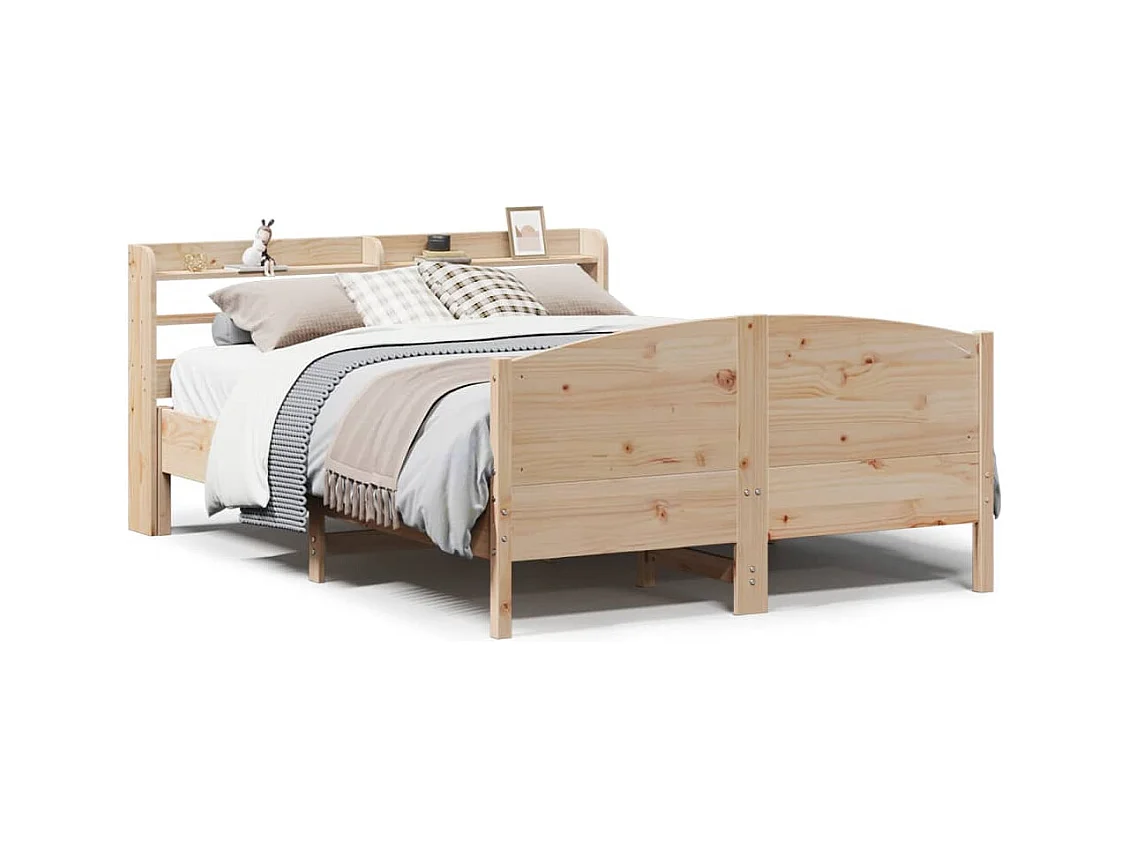Cadre de lit sans matelas 135x190 cm bois de pin massif
