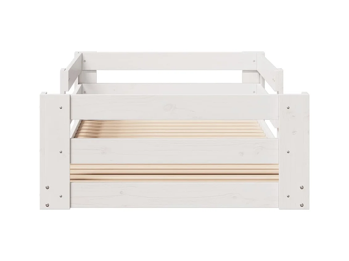 Cadre de lit sans matelas blanc 80x200 cm bois massif de pin