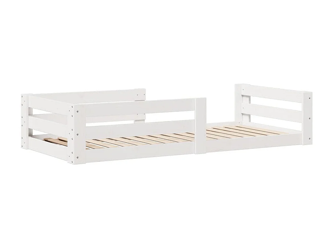 Cadre de lit sans matelas blanc 80x200 cm bois massif de pin