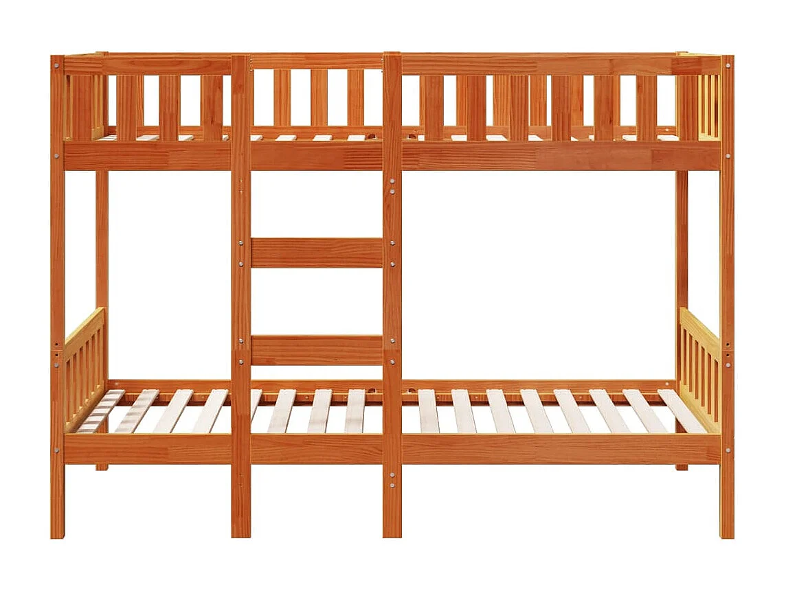 Stapelbed massief grenenhout wasbruin 80x200 cm