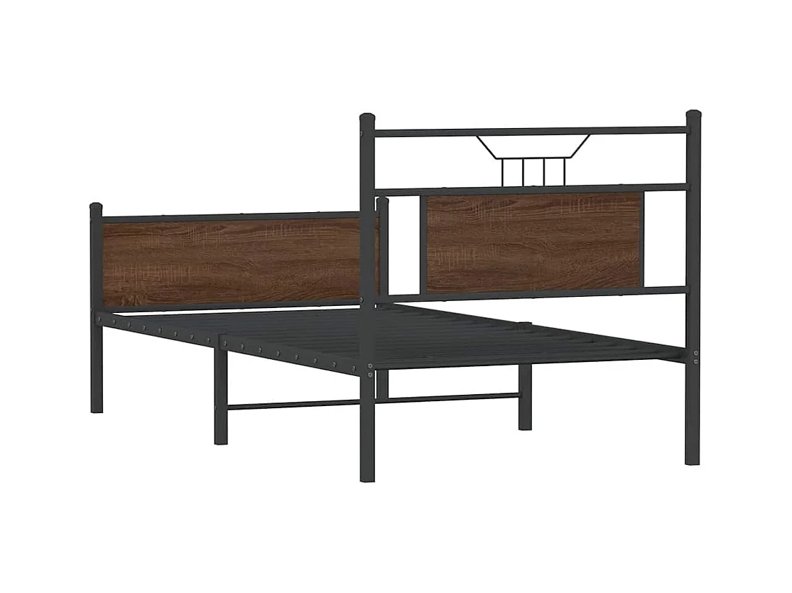 Bettgestell ohne Matratze Braun Eiche 75x190 cm Holzwerkstoff