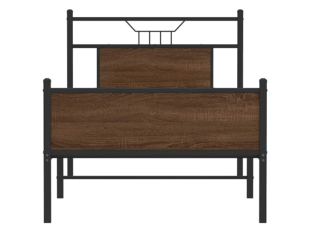 Cadre de lit sans matelas chêne marron 75x190cm bois ingénierie