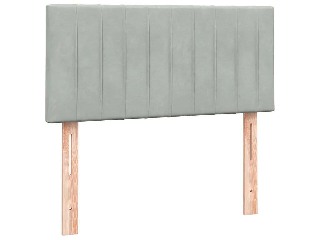 Boxspringbett mit Matratze Hellgrau 80x210 cm Samt