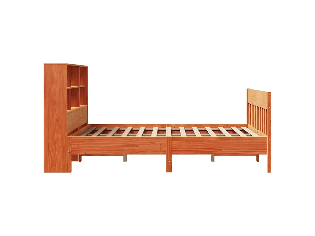 Letto senza Materasso Marrone Cera 135x190 cm in Legno di Pino