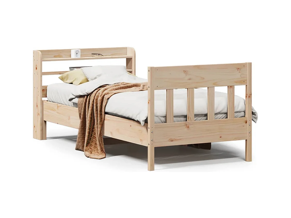 Massivholzbett ohne Matratze 75x190 cm Kiefernholz