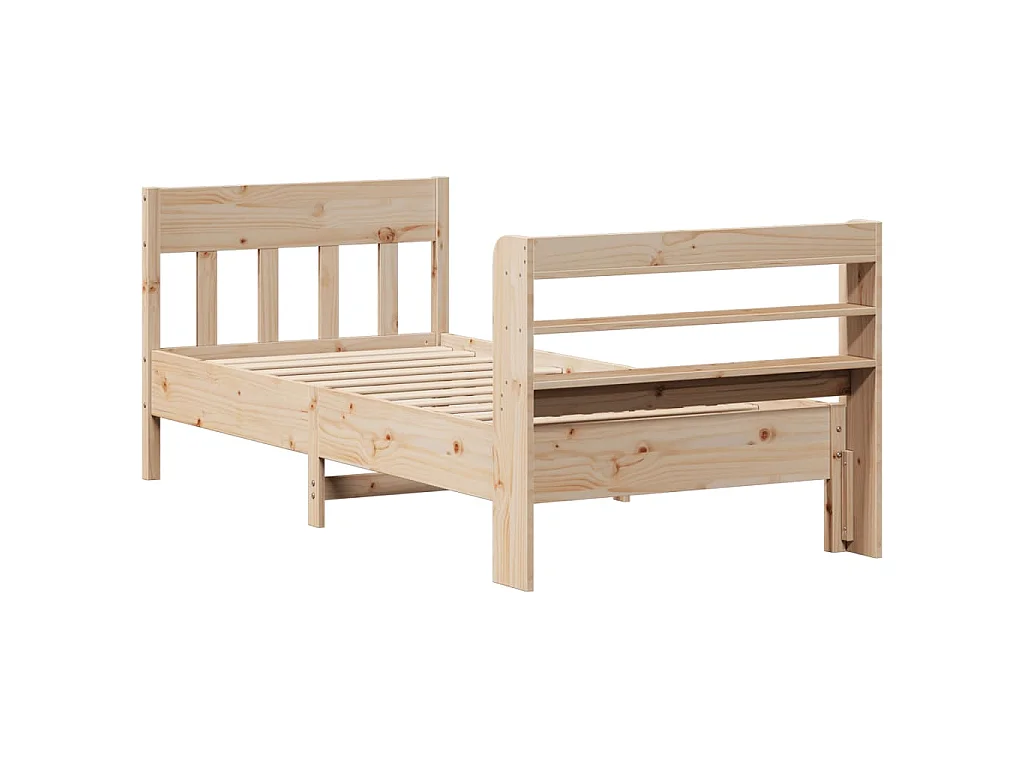 Bedframe zonder matras massief grenenhout 75x190 cm