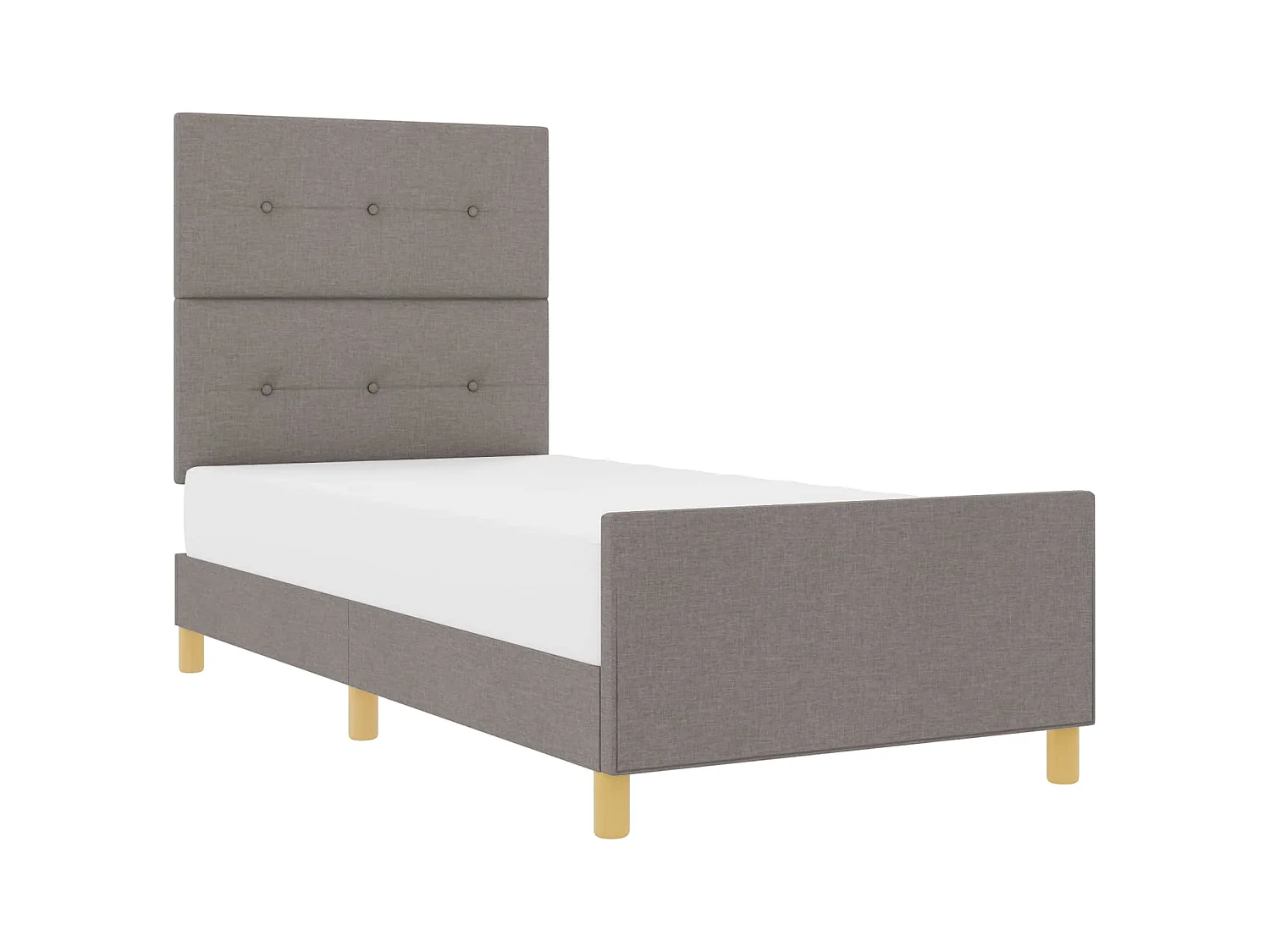 Cadre de lit avec tête de lit Taupe 80 x 200 cm tissu