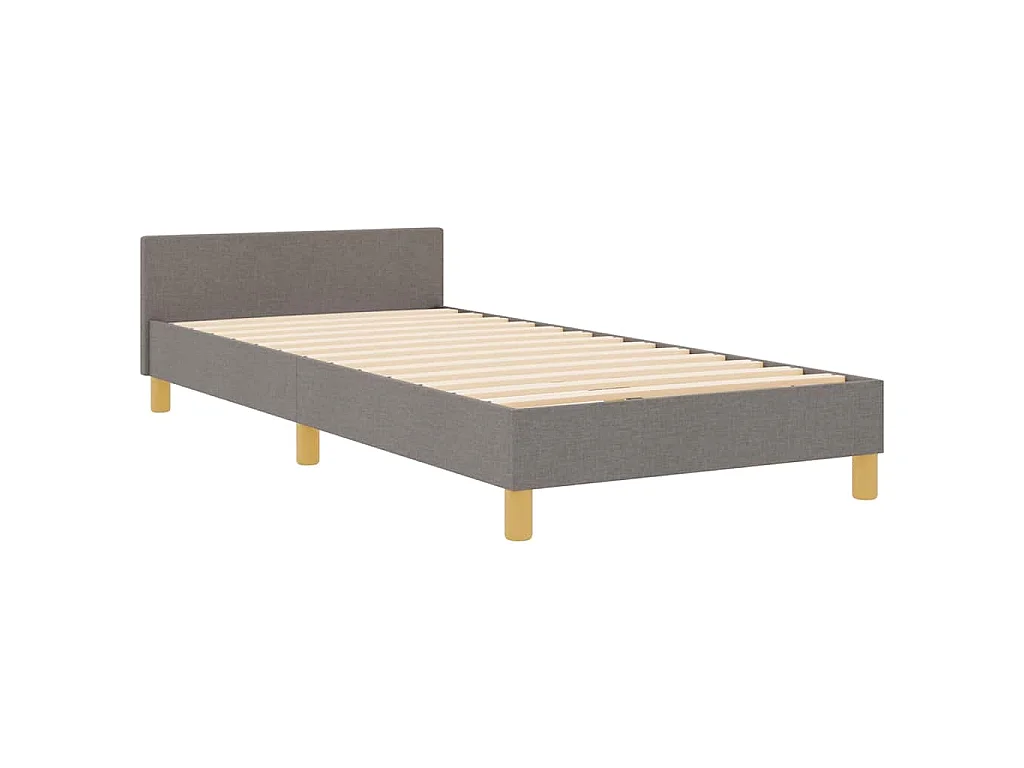 Cadre de lit avec tête de lit Taupe 80 x 200 cm tissu