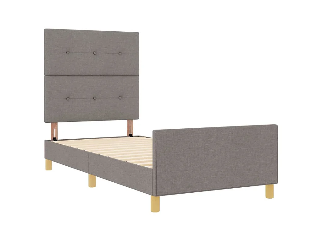 Cadre de lit avec tête de lit Taupe 80 x 200 cm tissu