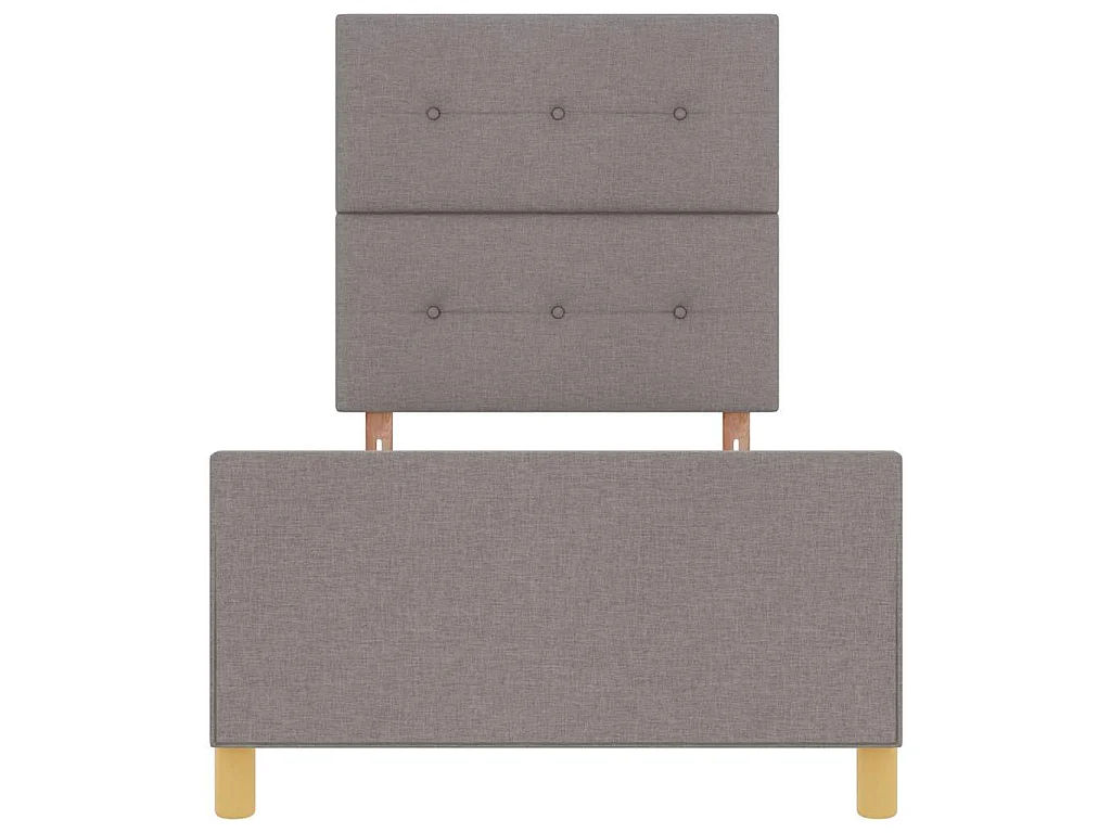 Cadre de lit avec tête de lit Taupe 80 x 200 cm tissu