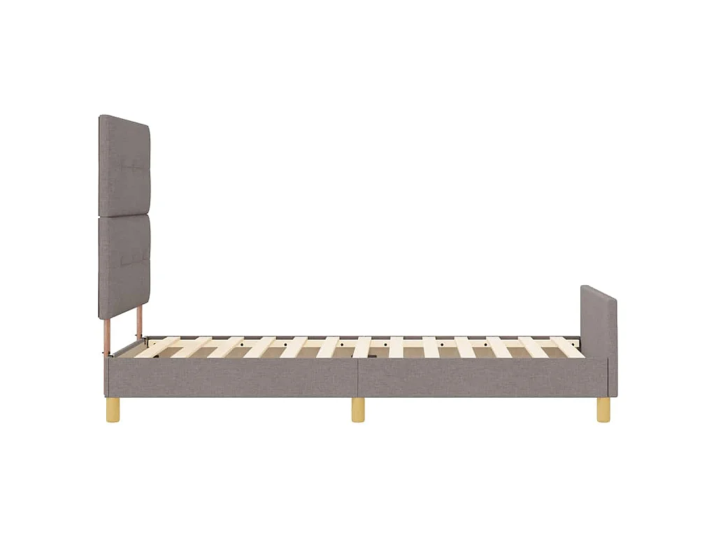 Cadre de lit avec tête de lit Taupe 80 x 200 cm tissu