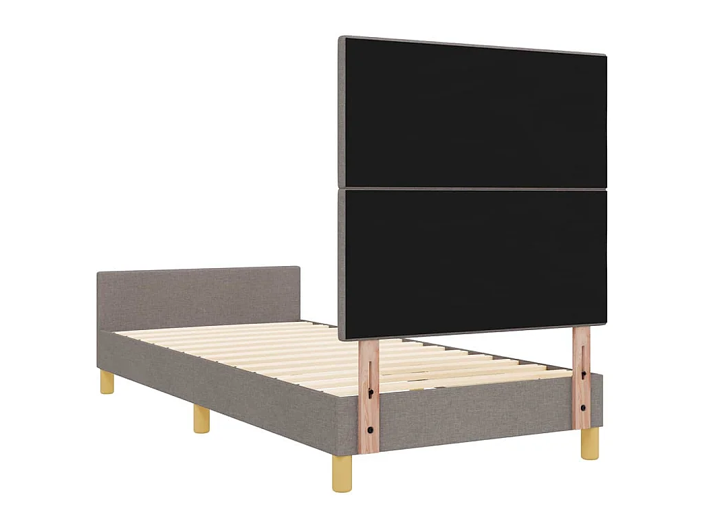 Cadre de lit avec tête de lit Taupe 80 x 200 cm tissu