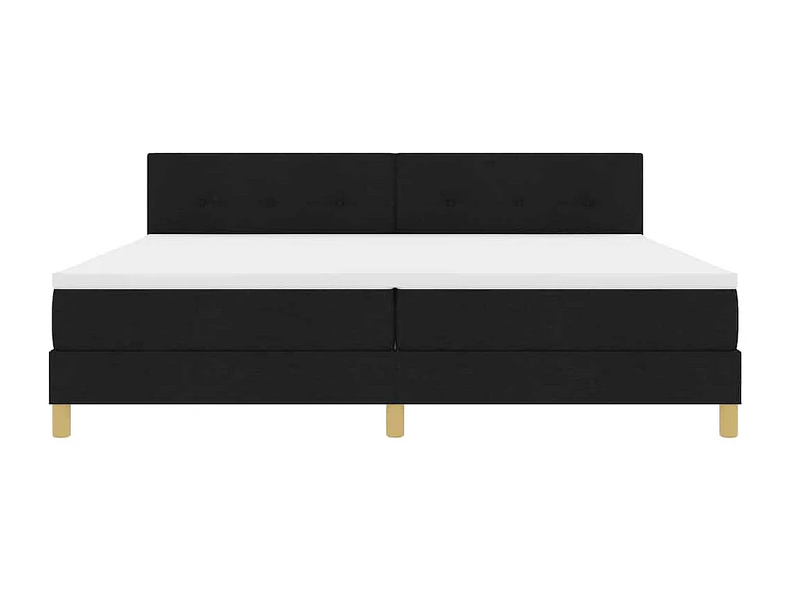Lit boxspring avec matelas avec matelas Noir 200 x 200 cm tissu