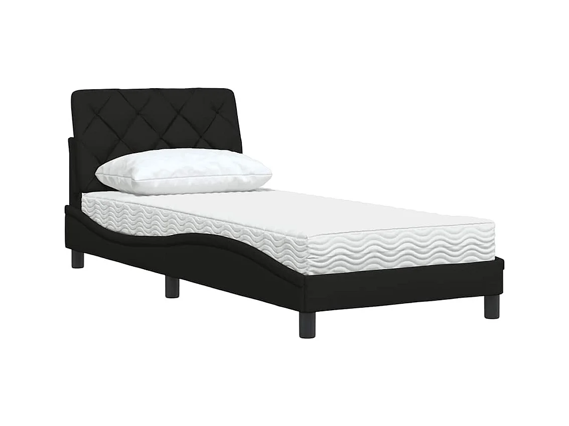 Bed met matras stof zwart 80x200 cm