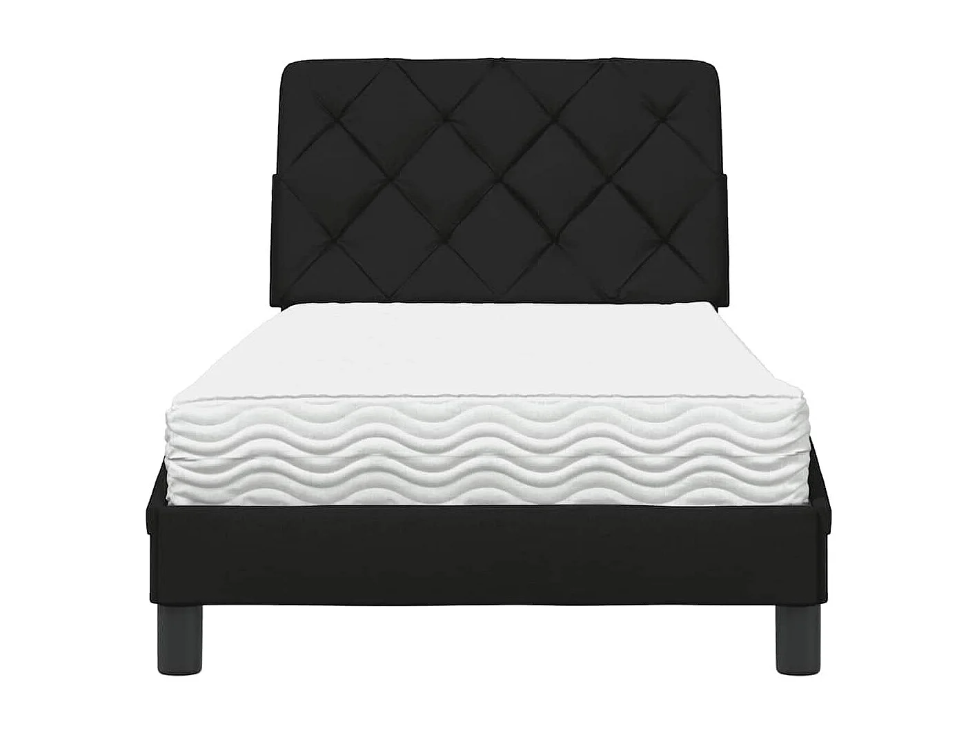 Bett mit Matratze Schwarz 80x200 cm Stoff