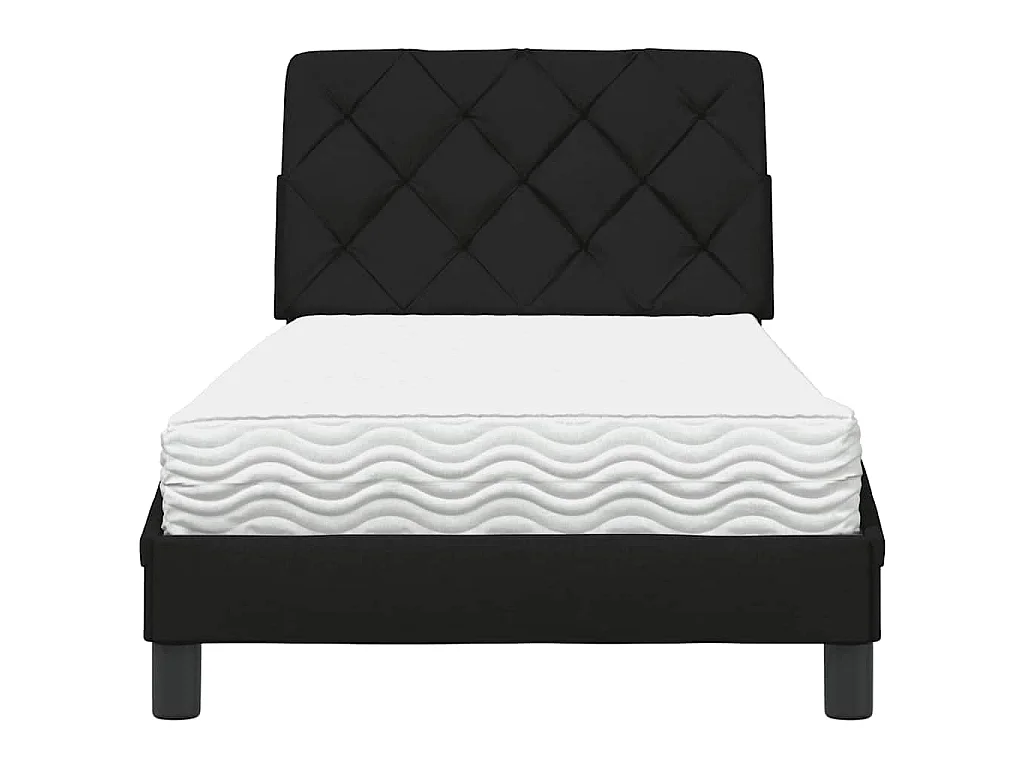 Cama com colchão 80x200 cm tecido preto