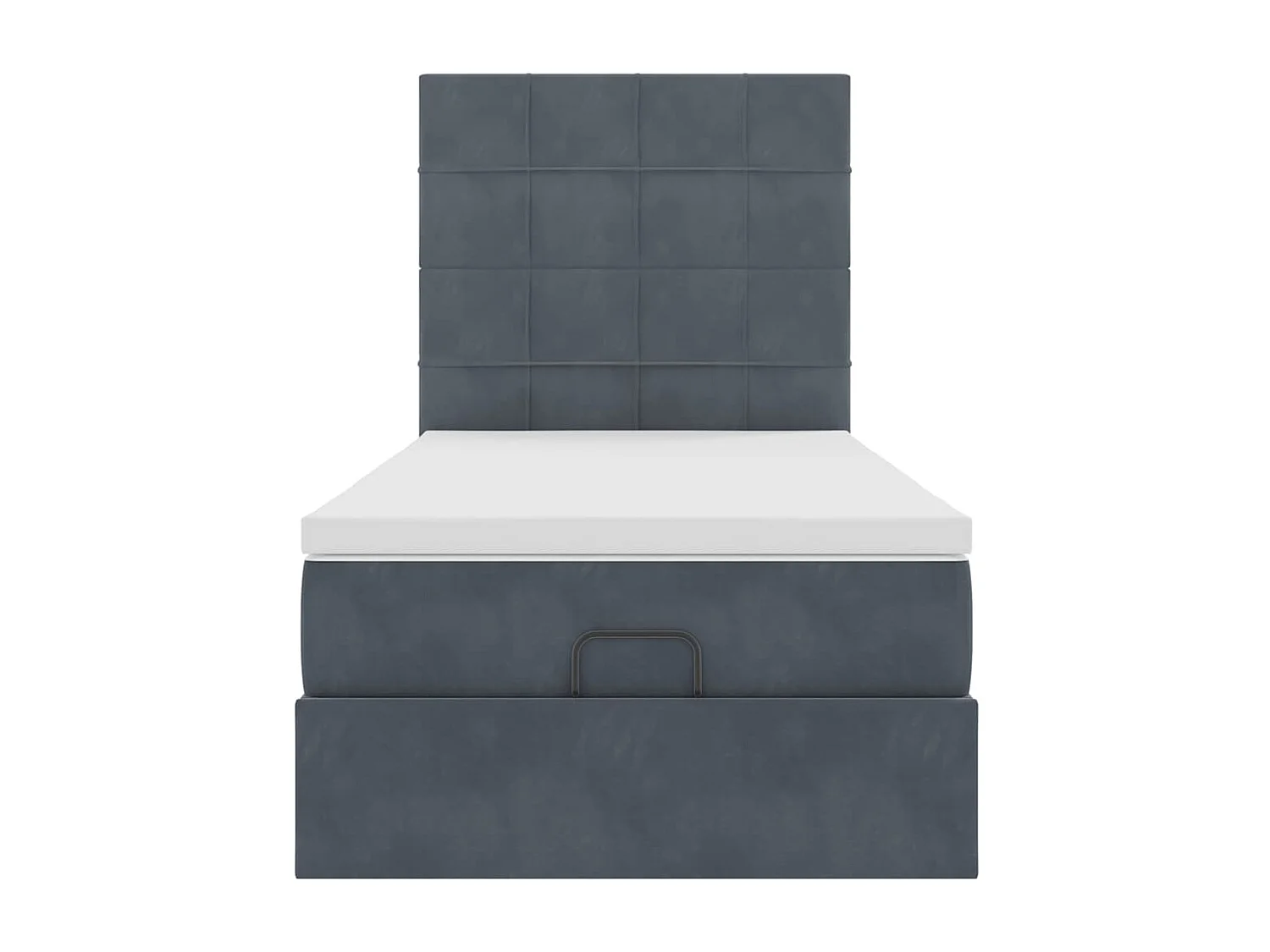 Ottoman-Bett mit Matratzen & LEDs Dunkelgrau 80x200 cm Samt