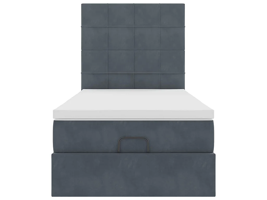Ottoman-Bett mit Matratzen & LEDs Dunkelgrau 80x200 cm Samt