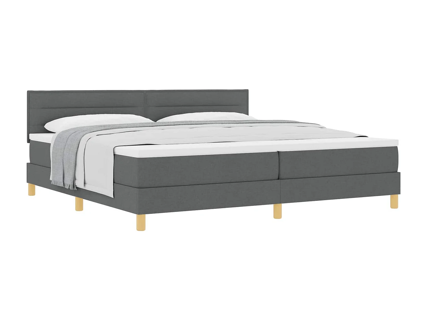 Boxspringbed met matras Donkergrijs 200 x 200 cm Stof