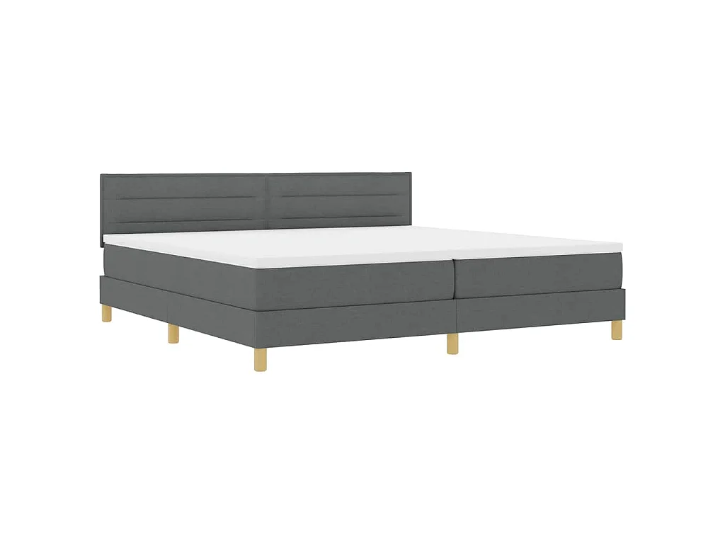 Letto a molle con cuscino Grigio scuro 200 x 200 cm Tessuto