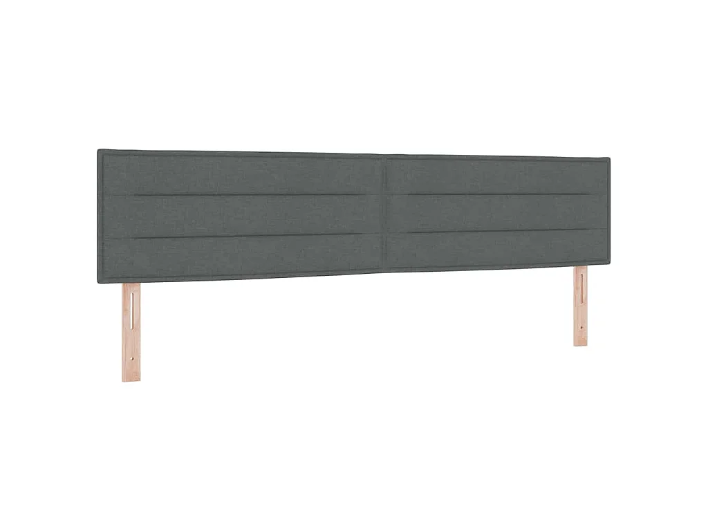 Letto a molle con cuscino Grigio scuro 200 x 200 cm Tessuto