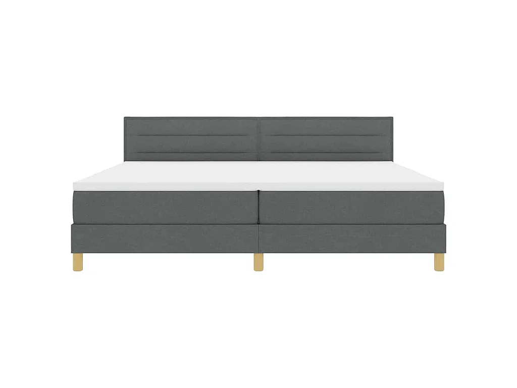Letto a molle con cuscino Grigio scuro 200 x 200 cm Tessuto