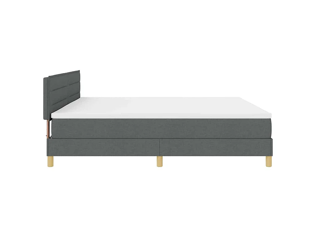 Letto a molle con cuscino Grigio scuro 200 x 200 cm Tessuto