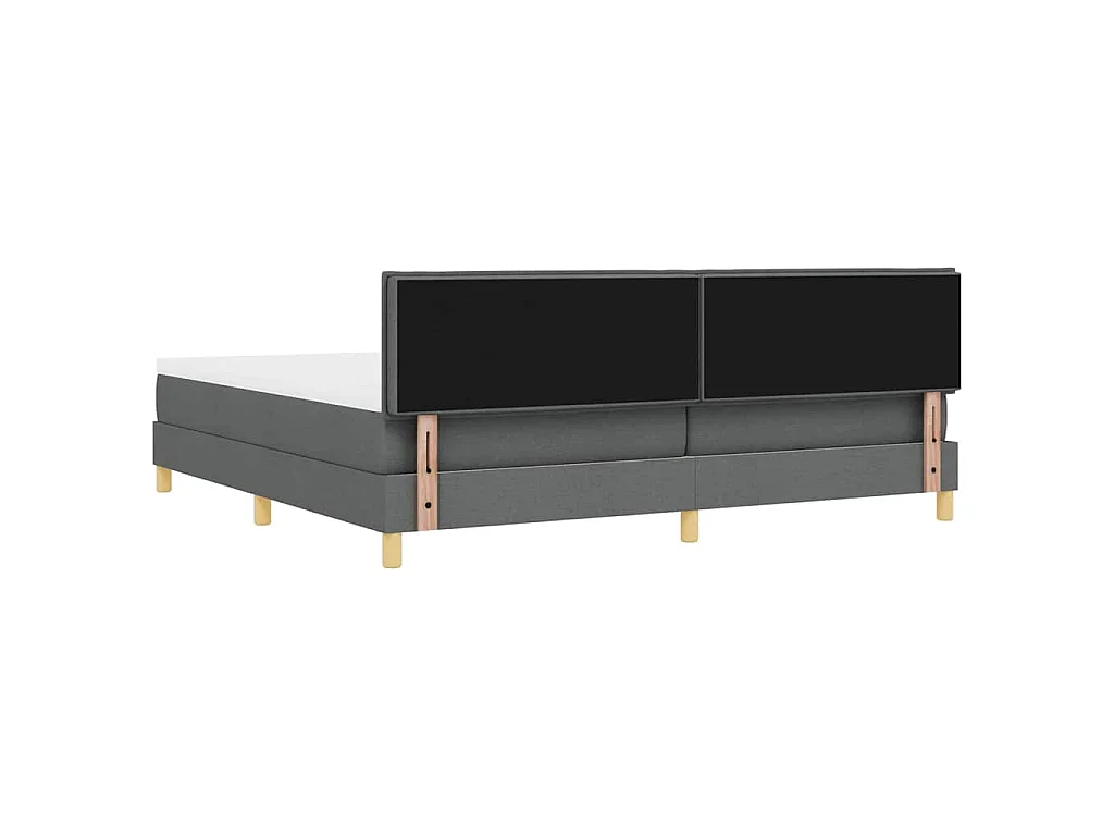 Letto a molle con cuscino Grigio scuro 200 x 200 cm Tessuto