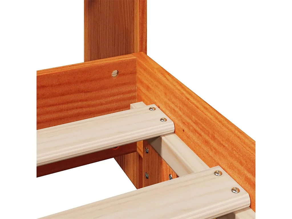 Massivholzbett ohne Matratze Wachsbraun 75x190 cm Kiefernholz