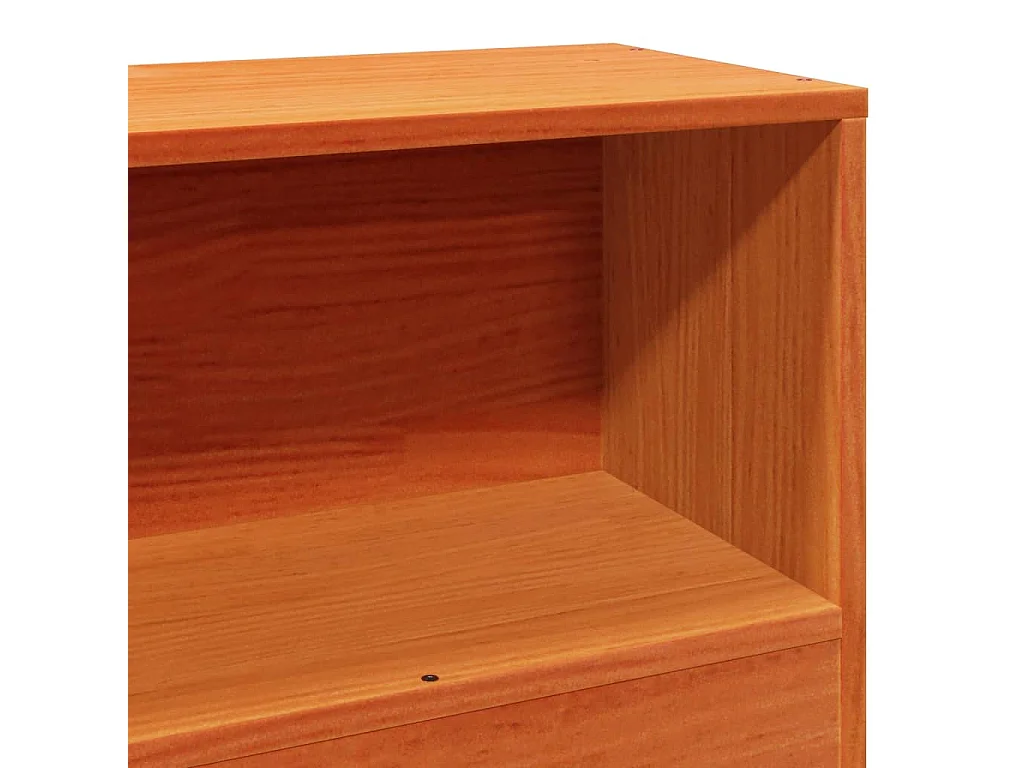 Massivholzbett ohne Matratze Wachsbraun 75x190 cm Kiefernholz