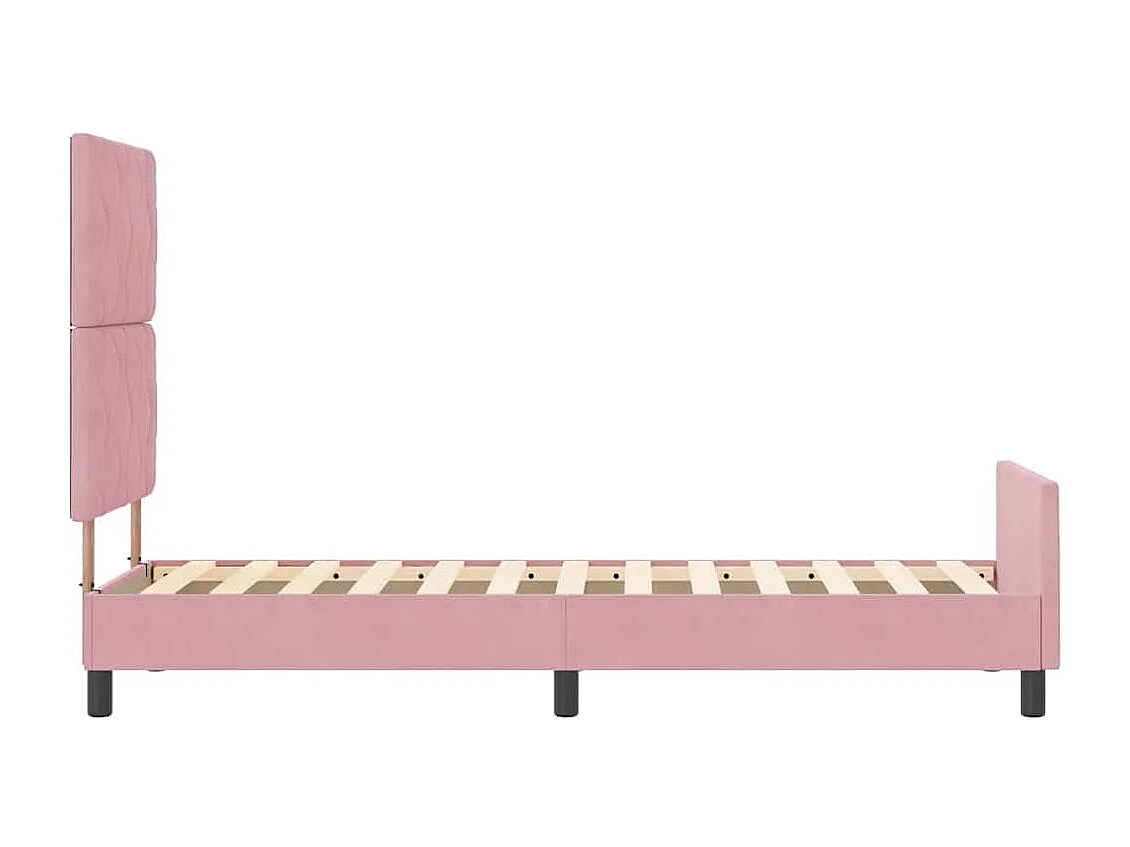 Cadre de lit avec tête de lit Rose 80 x 200 cm Velours