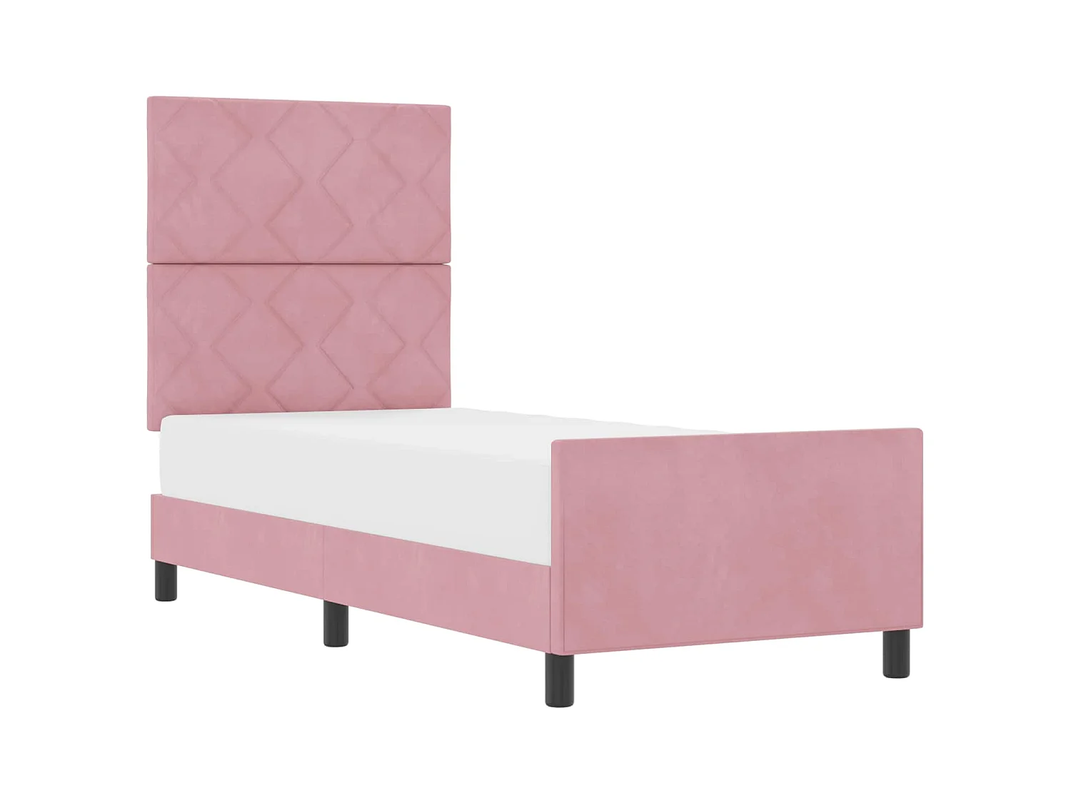 Cama tipo Box Spring con cabecera Rosa 80 x 200 cm Terciopelo