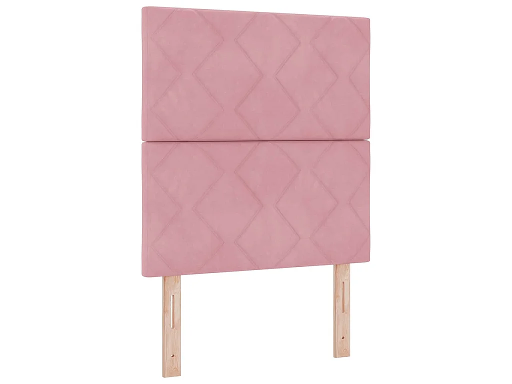 Cama tipo Box Spring con cabecera Rosa 80 x 200 cm Terciopelo