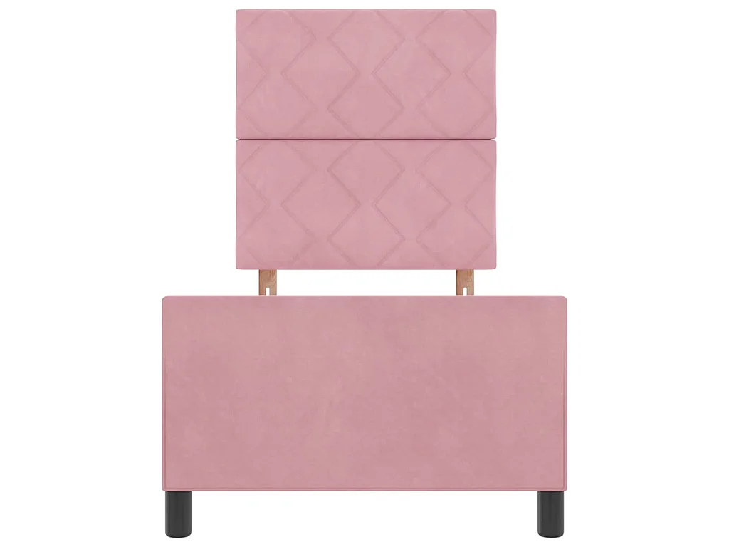Cama tipo Box Spring con cabecera Rosa 80 x 200 cm Terciopelo