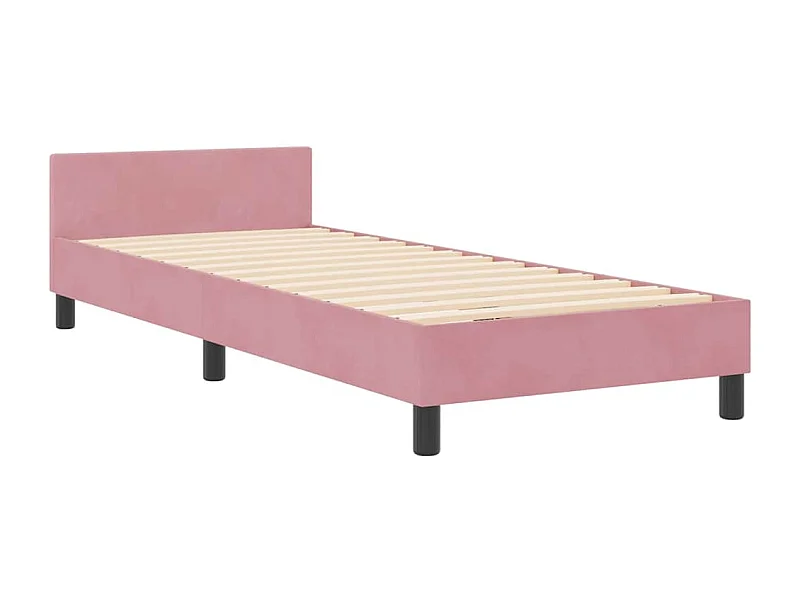 Letto a molle con testiera Rosa 80 x 200 cm Velluto