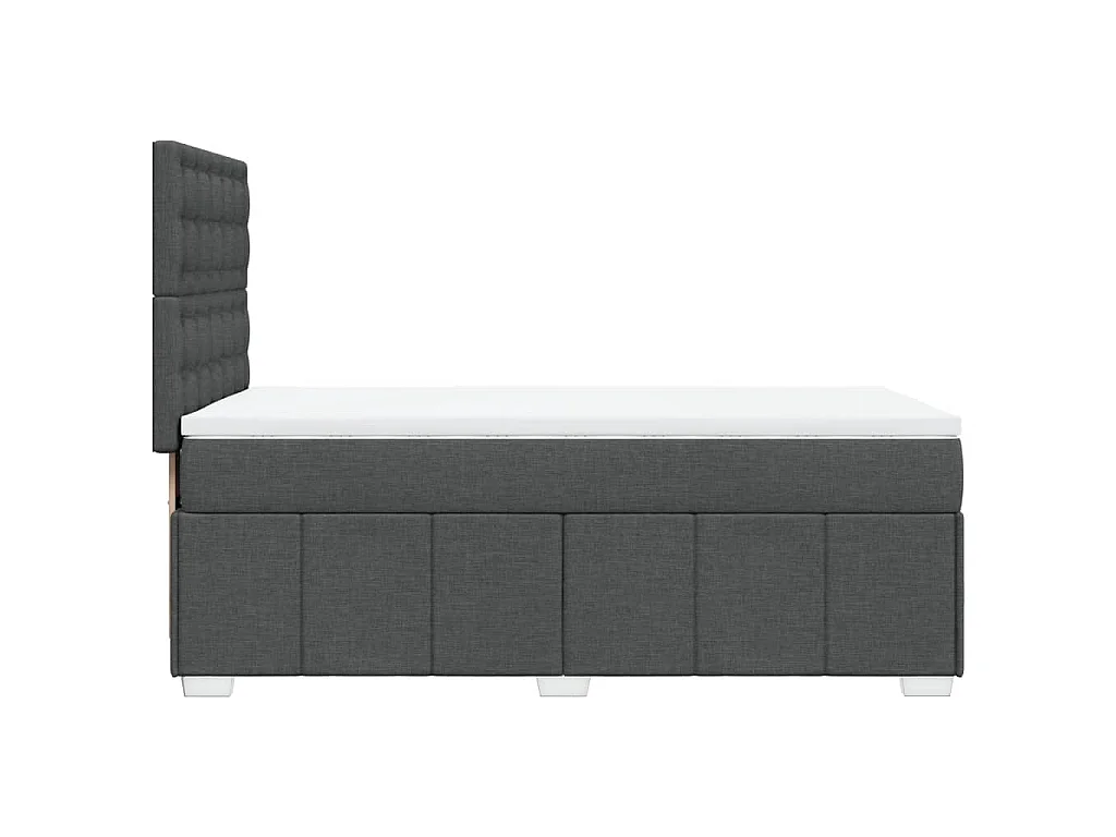 Cama com molas/colchão 80x200 cm tecido cinzento-escuro