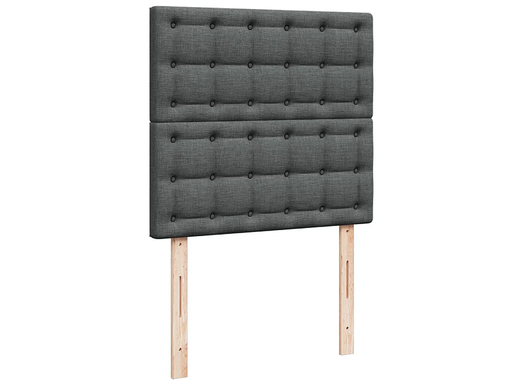 Cama com molas/colchão 80x200 cm tecido cinzento-escuro