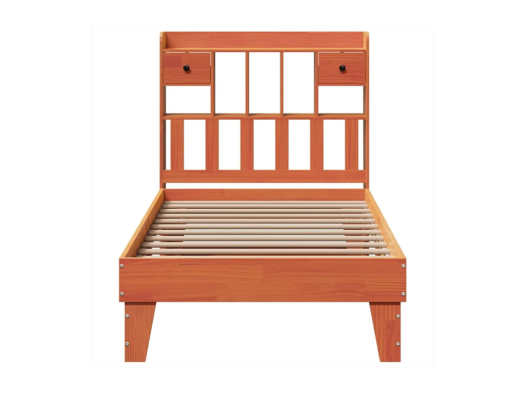 Cadre de lit sans matelas cire marron 75x190 cm bois pin massif