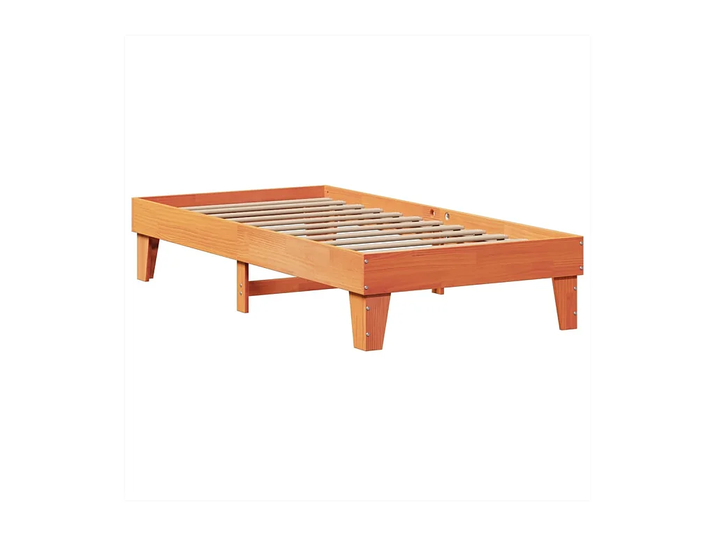 Cadre de lit sans matelas cire marron 75x190 cm bois pin massif