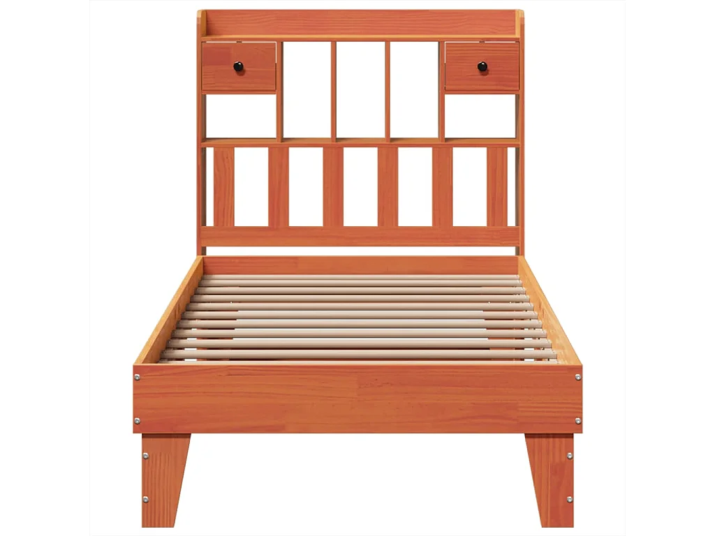Cadre de lit sans matelas cire marron 75x190 cm bois pin massif