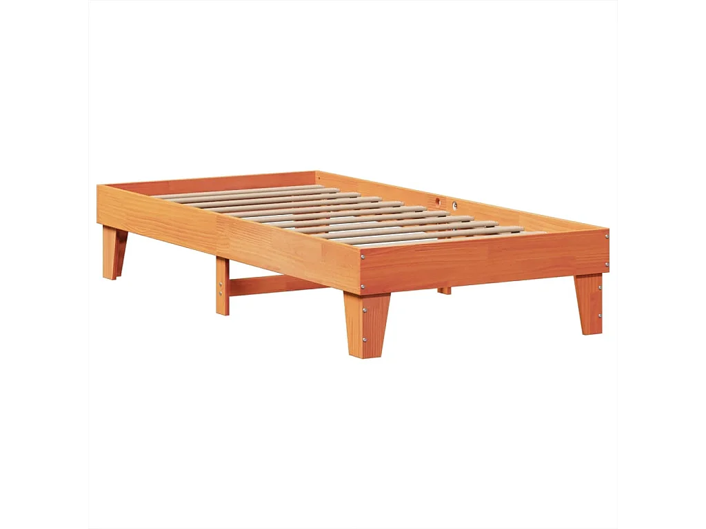Cadre de lit sans matelas cire marron 75x190 cm bois pin massif